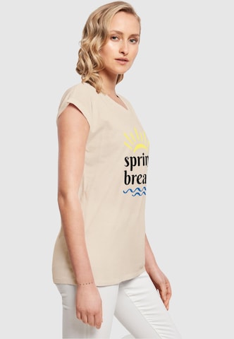 Merchcode T-Shirt 'Spring Break' in Beige