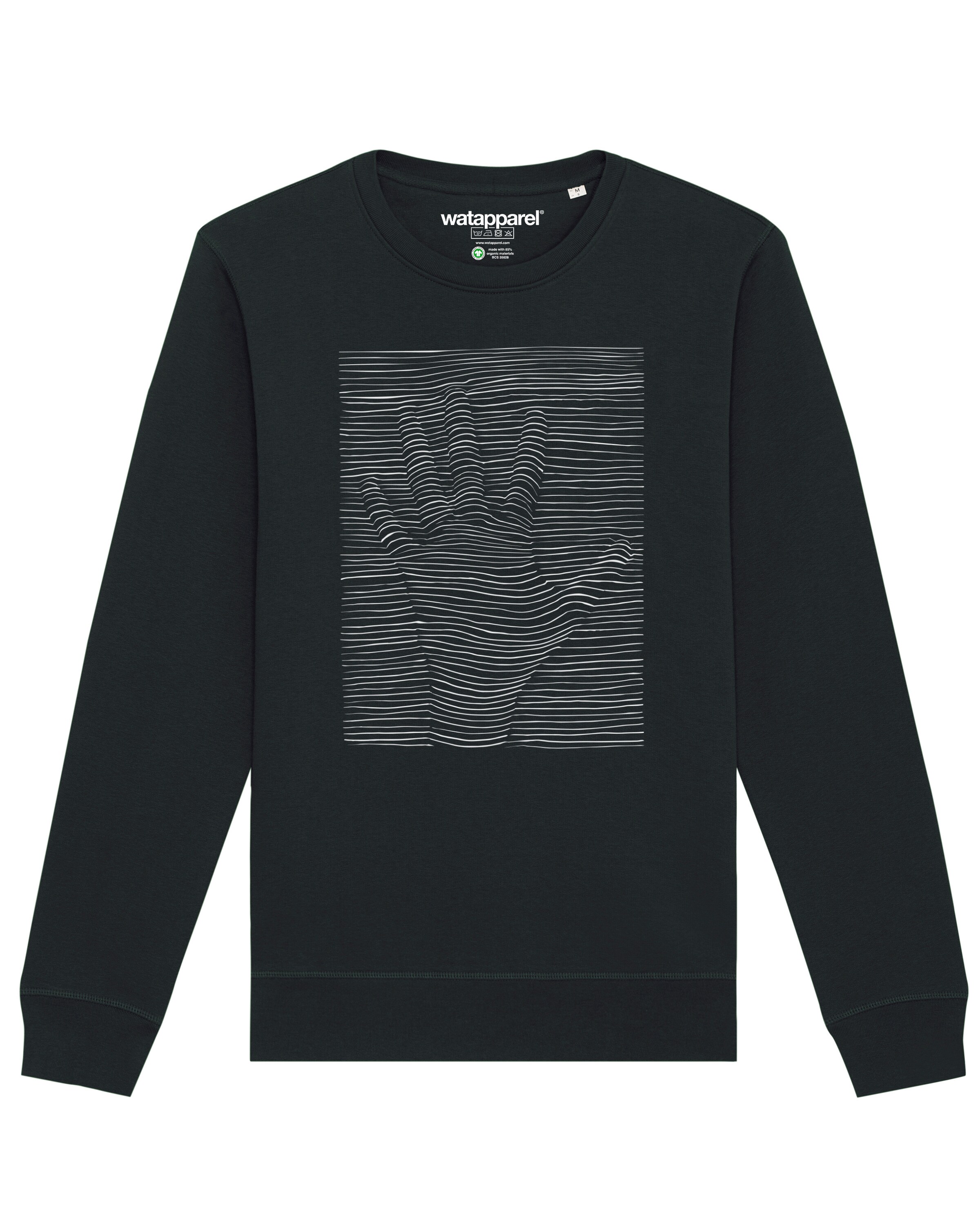 Watapparel Sweatshirt '3Dillusion' in Zwart: voorkant