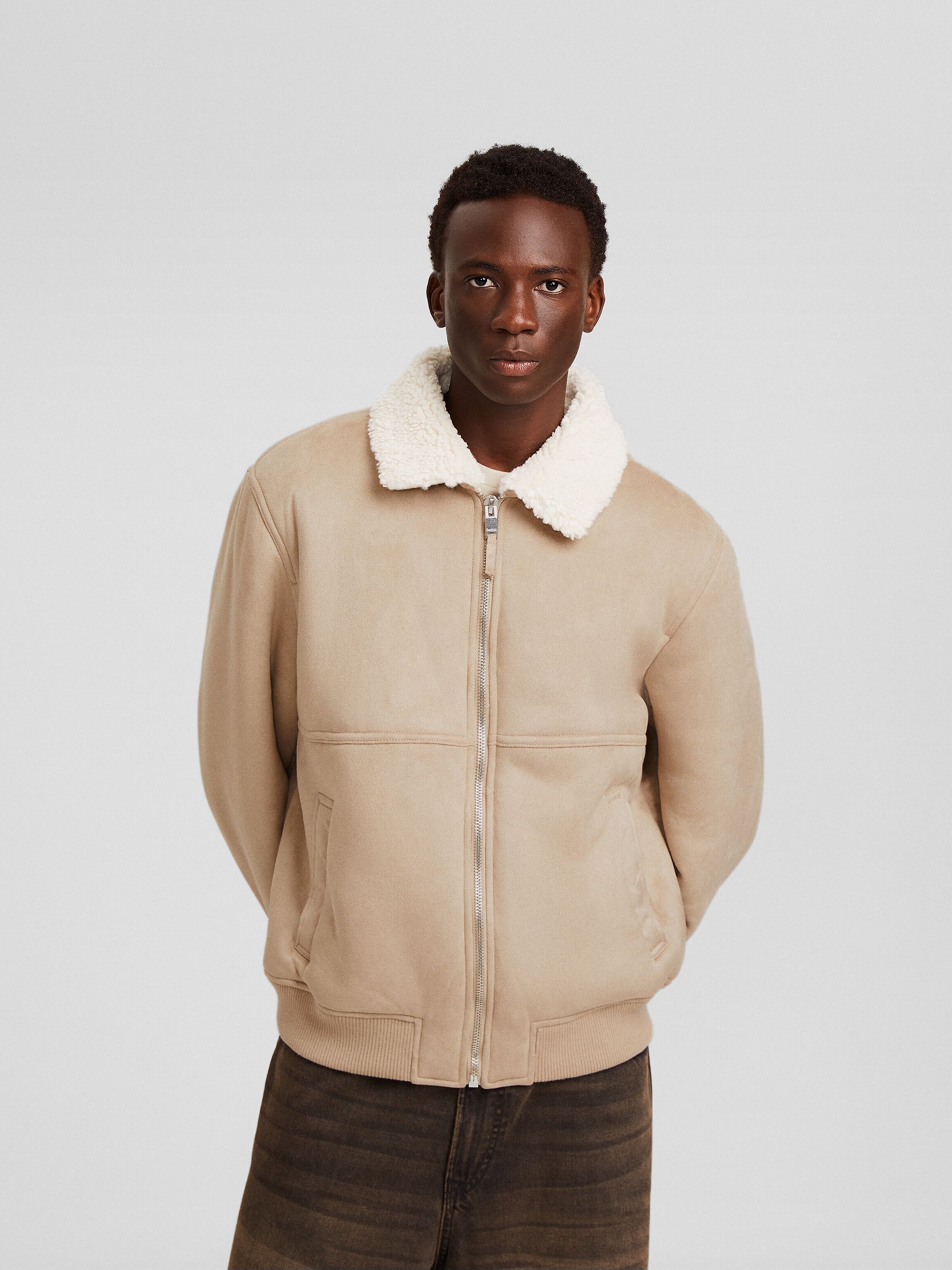 Bershka beige jacket discount