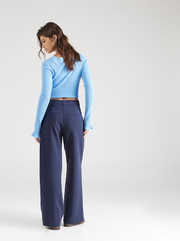 Abercrombie & Fitch - Perna larga Calças com pregas em azul