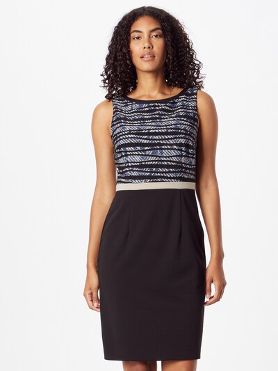 Vera Mont Sheath Dress in Blue / Black / White, View model