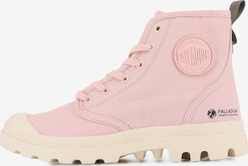Palladium Lace-Up Ankle Boots 'Pampa' in Pink: front