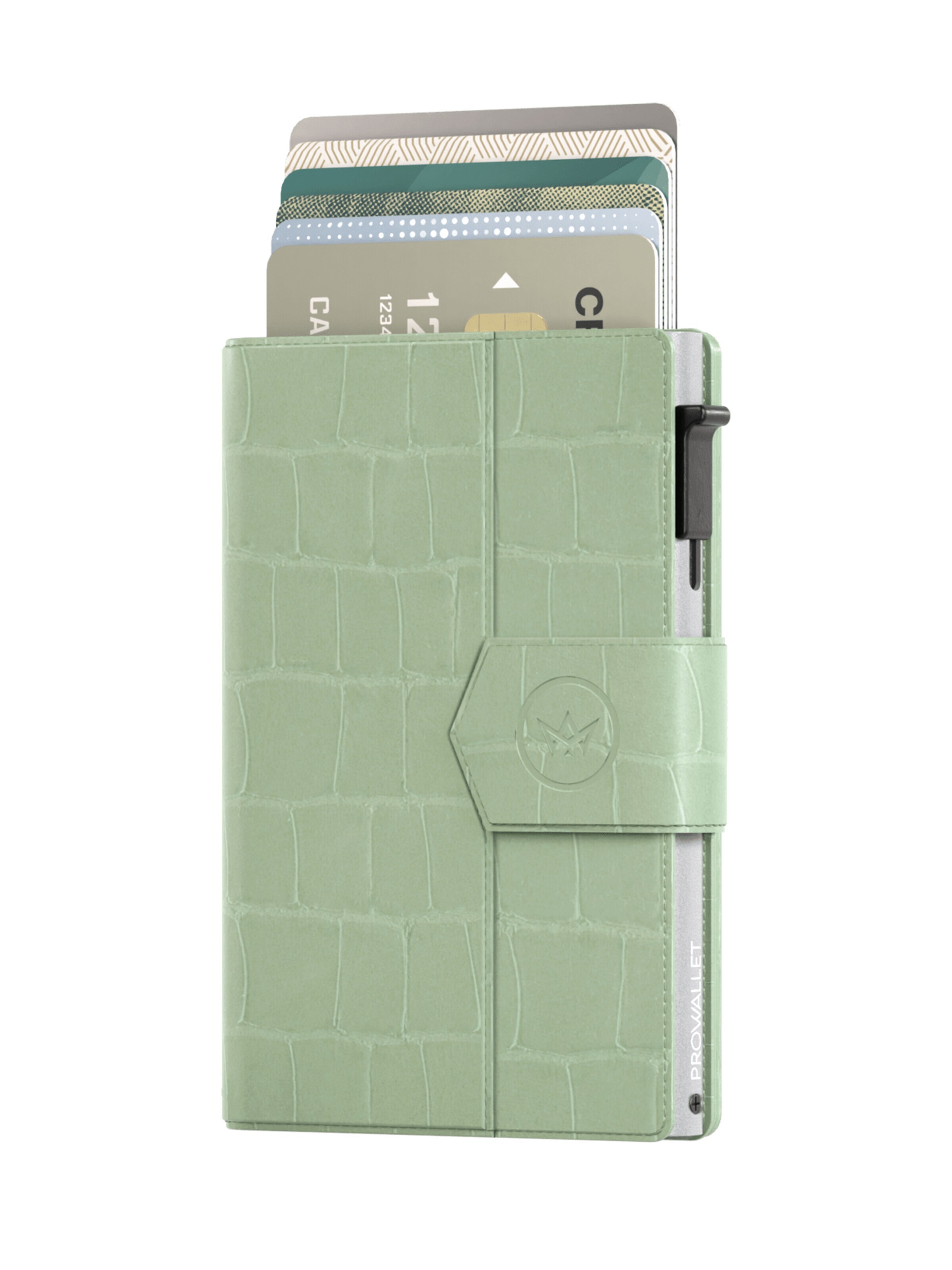 Prowallet Wallet 'Pasjeshouder Plus Croco' in Green: front