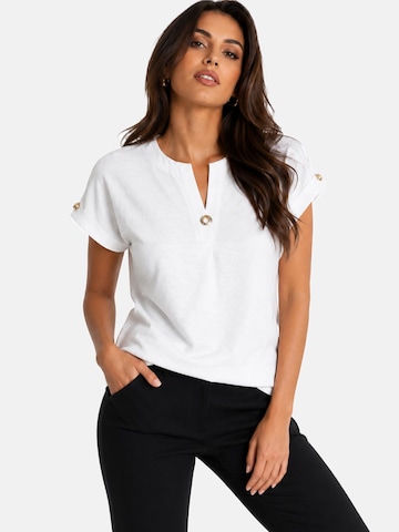 REGINA FASHION Blúzka 'Blouse with button' - Biela: predná strana