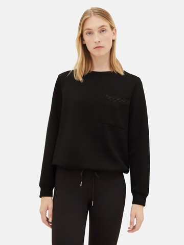 TOM TAILOR Sweatshirt in Zwart