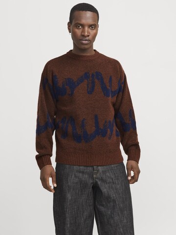 JACK & JONES Sweater in Brown: front