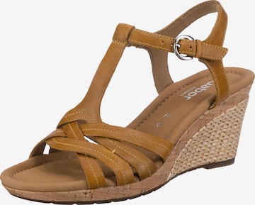 GABOR Strap Sandals in Yellow: front