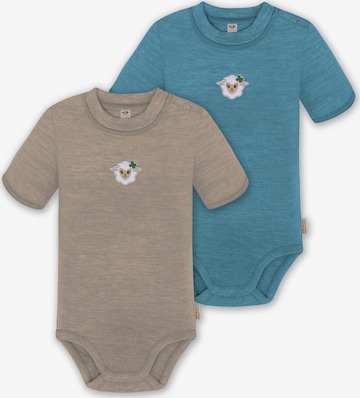 Barboteuse / body 'Tihoi' normani en beige : devant