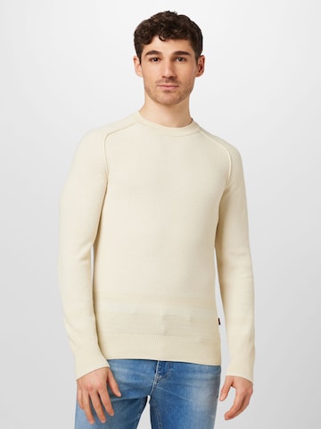 BOSS Orange Sweater 'Apok' in Beige: front