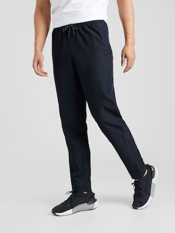 UNDER ARMOUR Slim fit Workout Pants 'Legacy Windbreaker' in Black: front