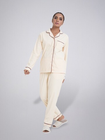 Pigiama 'Leafletic Women’s Nightwear Long set' di LEAFLETIC in beige