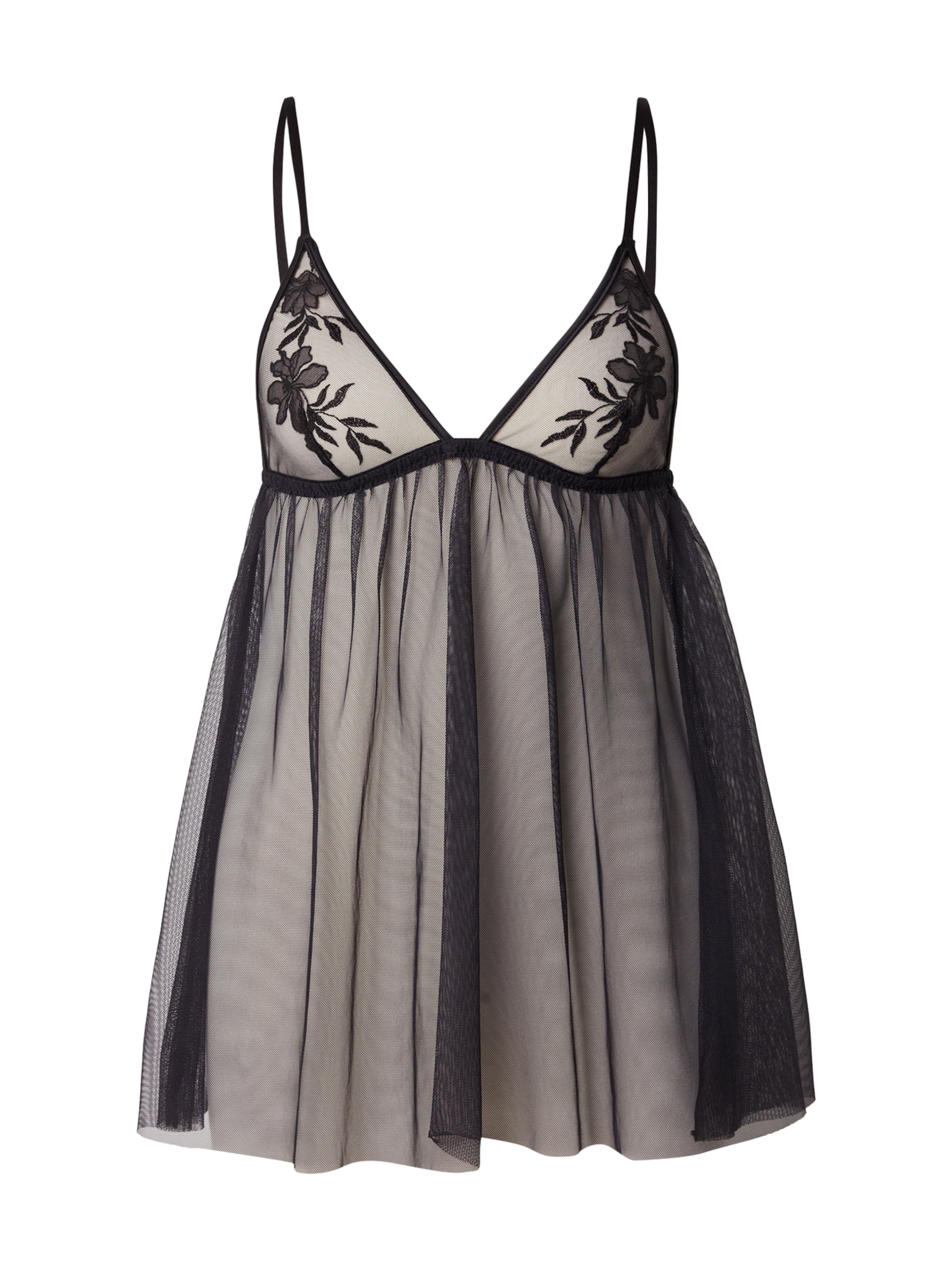 Hunkemöller Negližé 'Hilton' – černá: přední strana