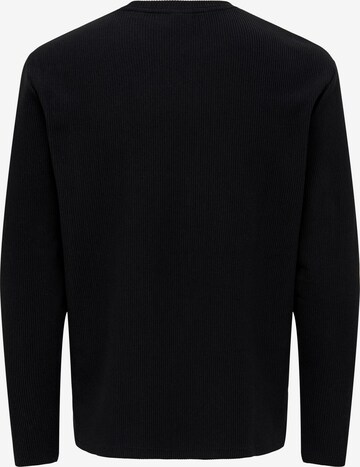 Only & SonsSweater majica - crna boja: prednji dio