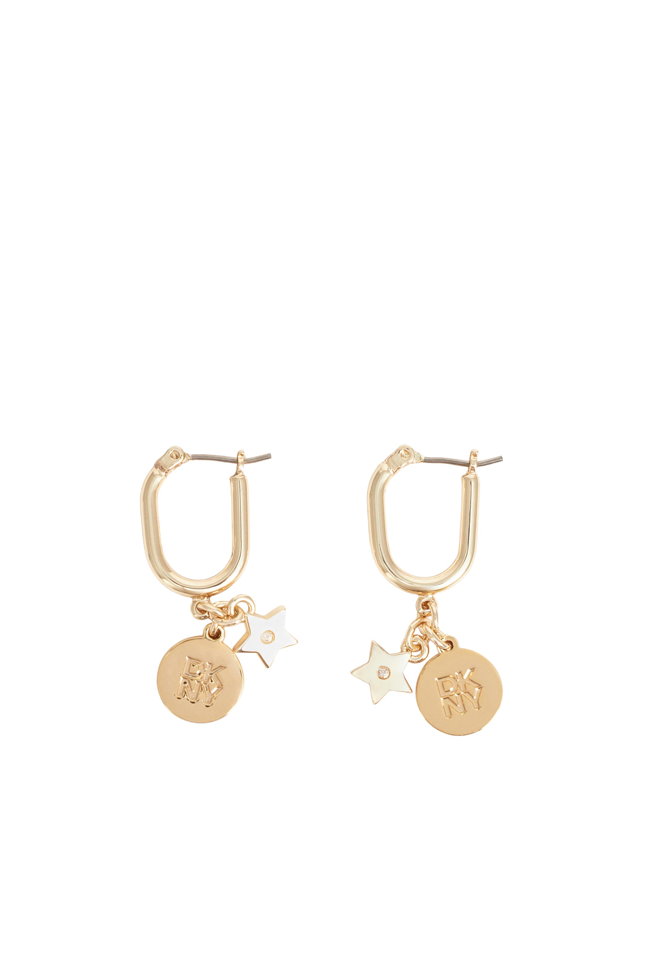 Boucles d'oreilles DKNY en or : devant