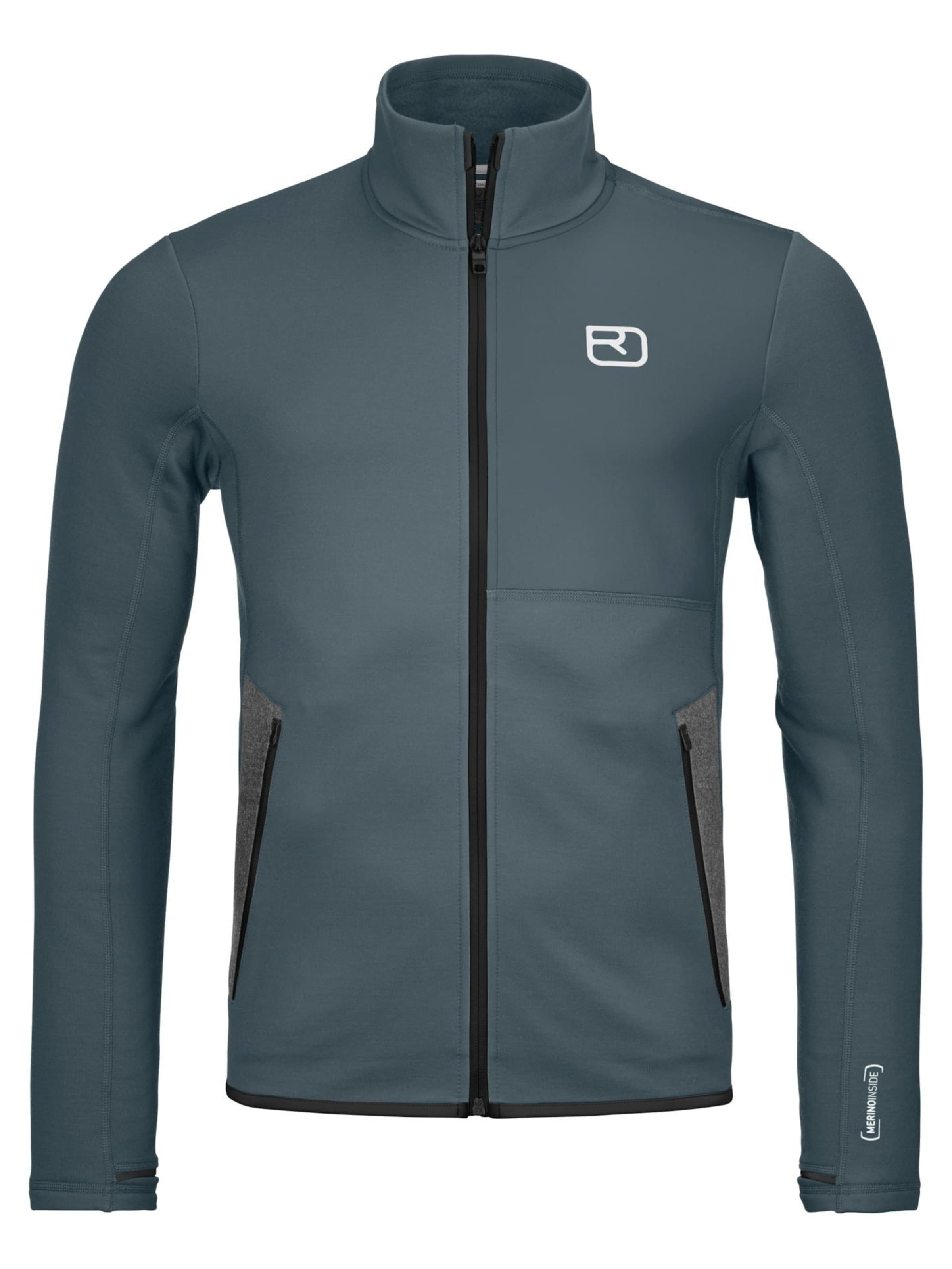 ORTOVOX Fleece Jacket in Grey: front