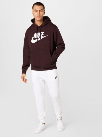 Nike Sportswear Tapered Παντελόνι 'Club Fleece' σε λευκό