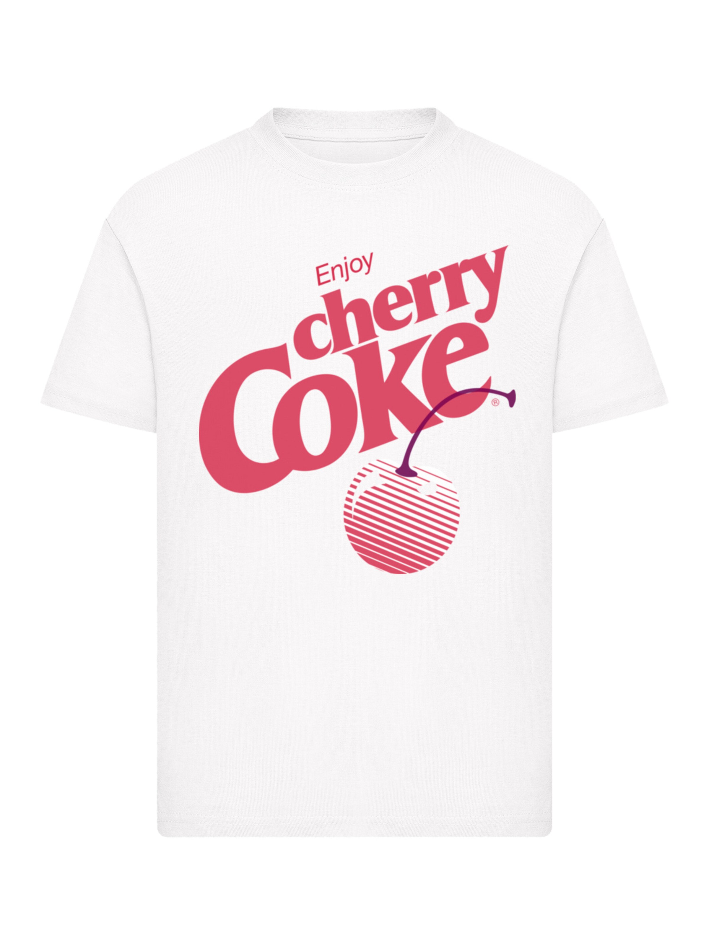 T-Shirt 'Coca Cola Enjoy Cherry Coke' F4NT4STIC en blanc : devant