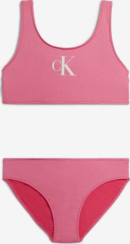 Calvin Klein Swimwear Bralette Bikini in Pink: front