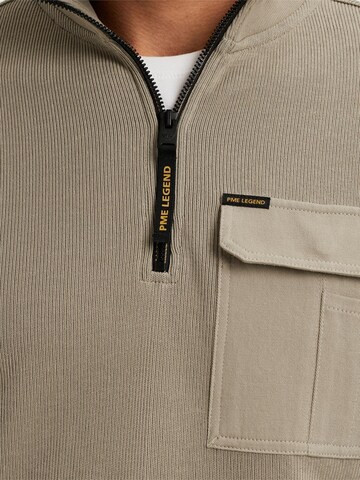 PME Legend Collegepaita 'Pullover with half-zipper' värissä beige