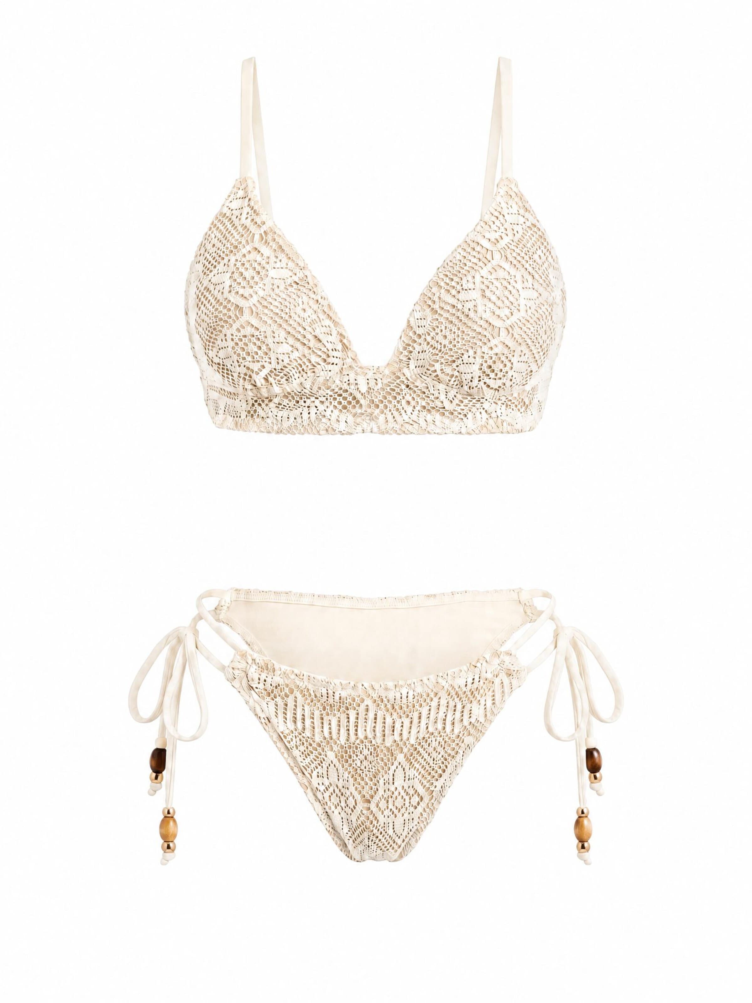 Cupshe Bustier Bikini 'Molded Cup'‌‌‌‌‌‌‌‌‌ in Beige: Vorderseite