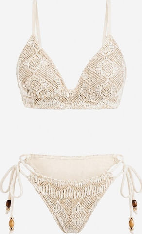Cupshe Bustier Bikini 'Molded Cup' in Beige: Vorderseite