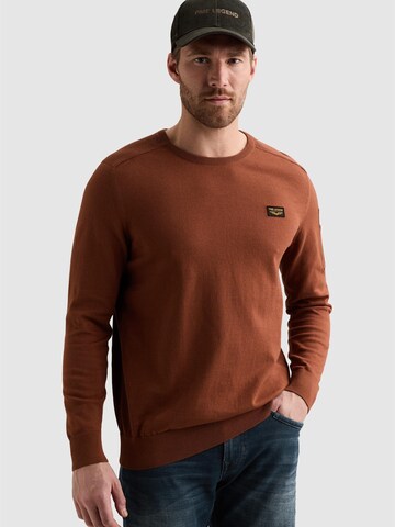 PME Legend Sweter 'American Classic pullover with flight pocket' w kolorze brązowy: przód