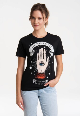 LOGOSHIRT Shirt 'Fantastic Beasts - Percival Graves' in Zwart: voorkant