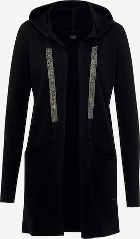 LAURA SCOTT Knit Cardigan in Black: front