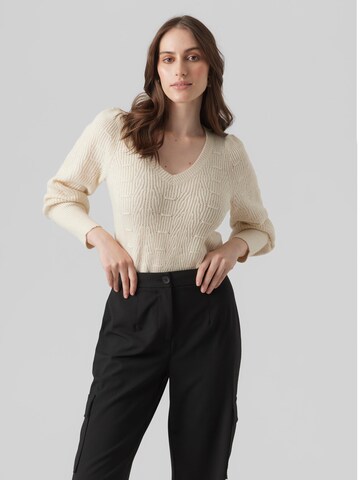 Pull-over 'EYA' VERO MODA en beige : devant