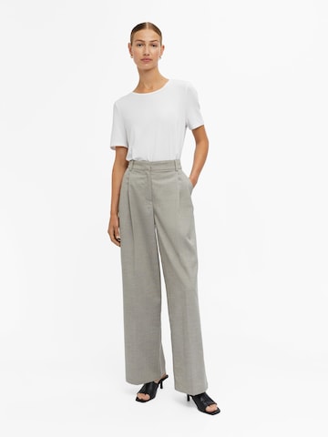 OBJECT Wide leg Pleat-front trousers 'Linnet' in Grey