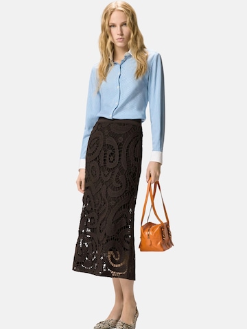 Jupe 'PINKO MAESTRALE GONNA CROCHET GEOMETRICO GONNA' PINKO en marron : devant