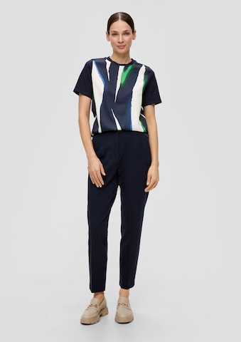 s.Oliver BLACK LABEL Tapered Pleat-Front Pants in Blue