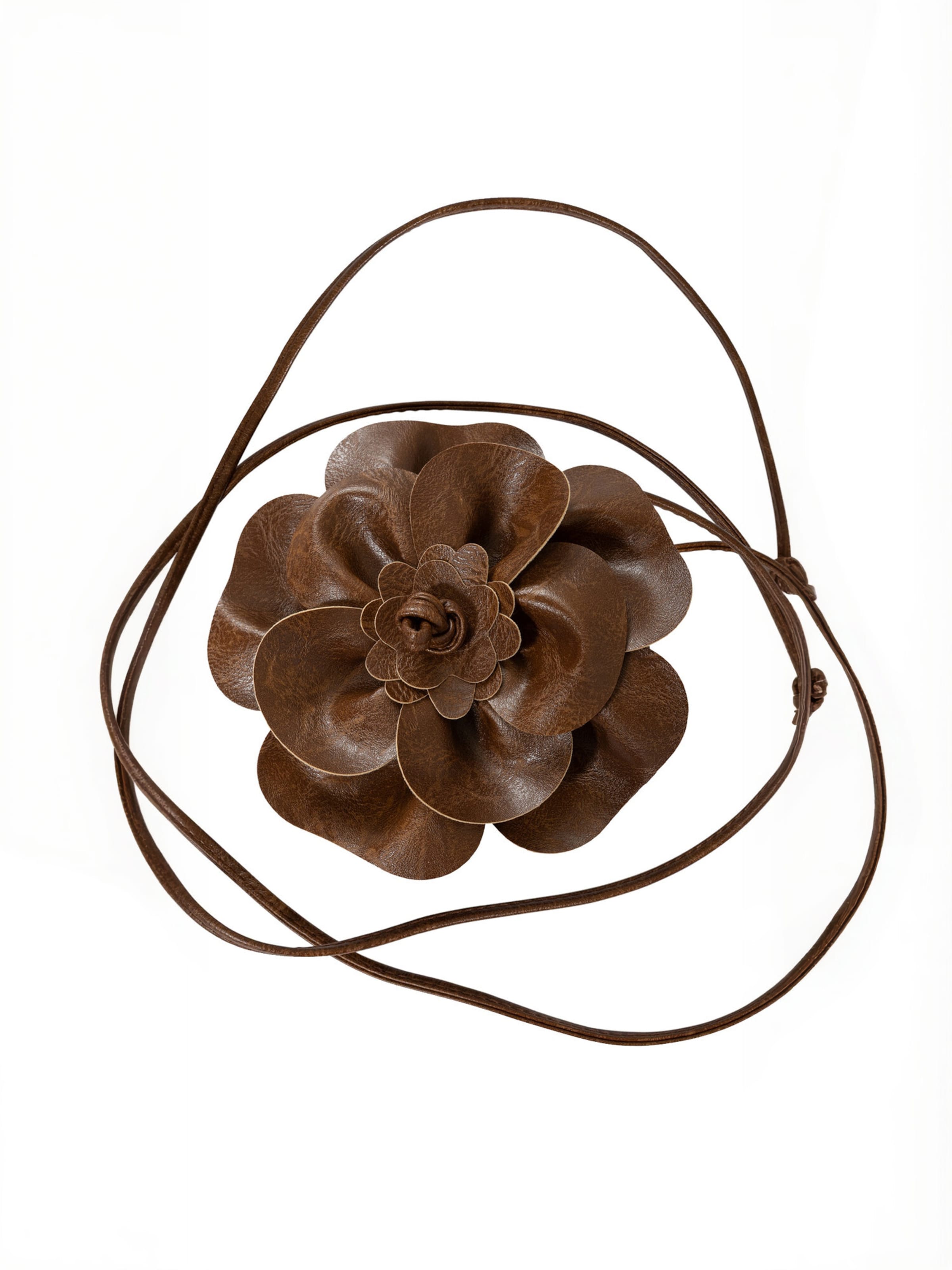 Ceinture ' Flower ' Coster Copenhagen en marron : devant