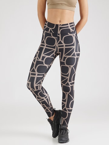 ONLY PLAY Skinny Sportbroek 'FONT-2' in Zwart: voorkant