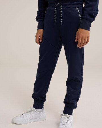 WE Fashion Tapered Broek in Blauw