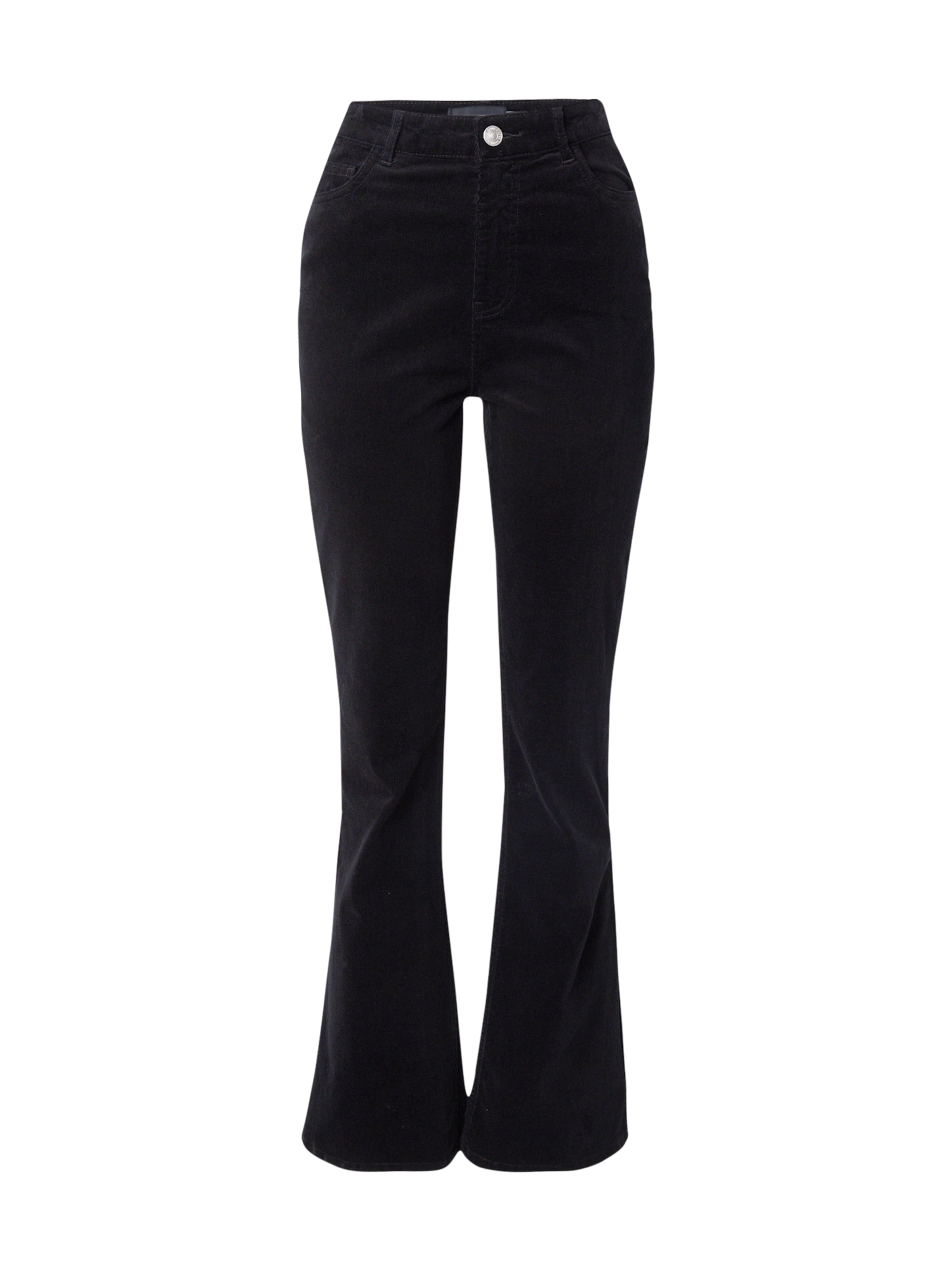 PIECES Flared Pants 'PCJOYA' in Black: front