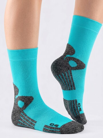celodoro Athletic Socks 'Trekking Exclusive' in Blue: front