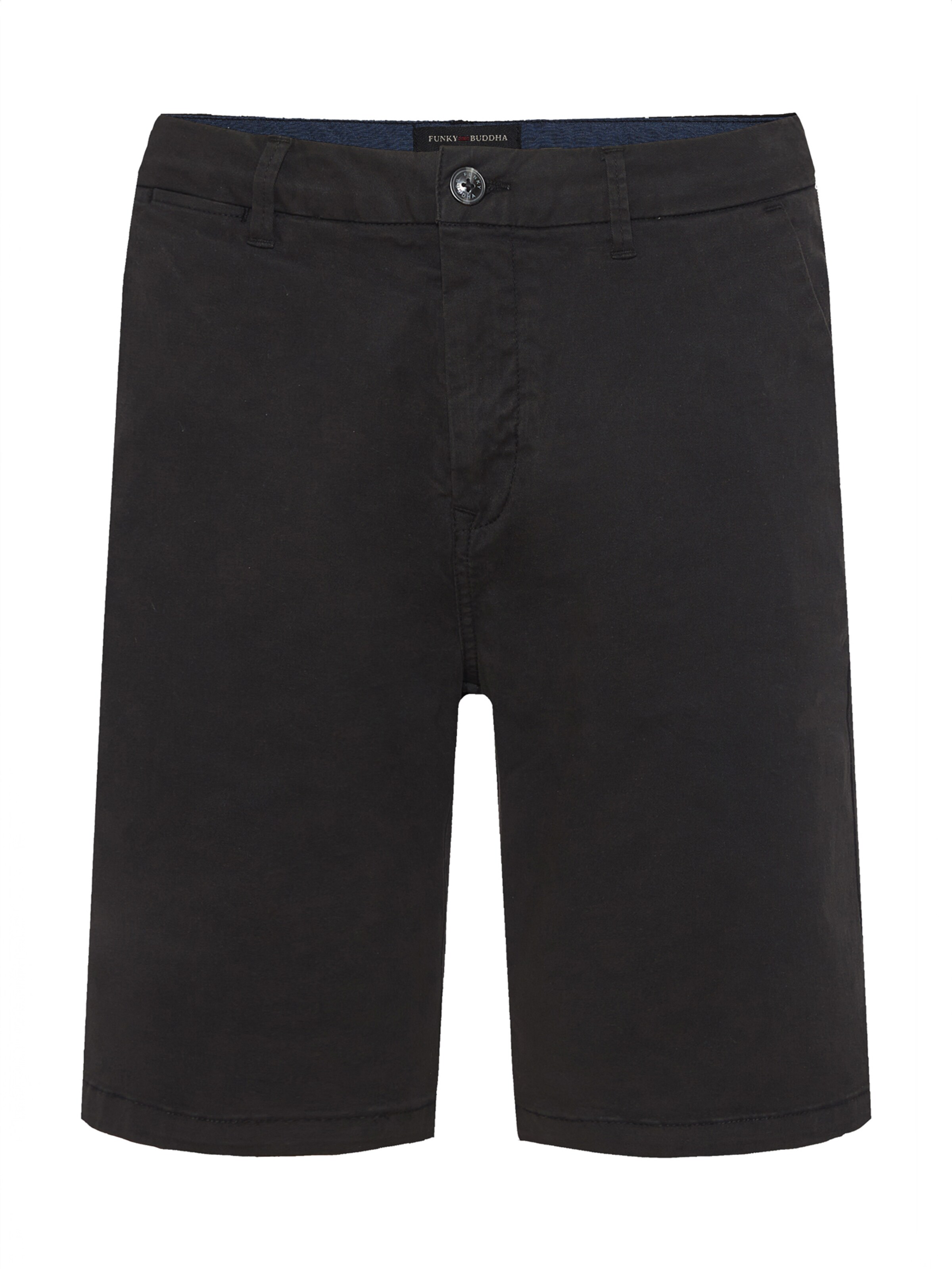 Funky Buddha Štandardný strih Chino nohavice - Čierna: predná strana