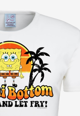 LOGOSHIRT Shirt 'Spongebob – Bikini Bottom' in White