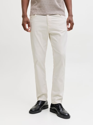 JACK & JONES regular Bukser 'JPSTClark Finn' i hvid: forside