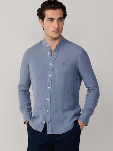 Coupe regular Chemise Hackett London en bleu : devant