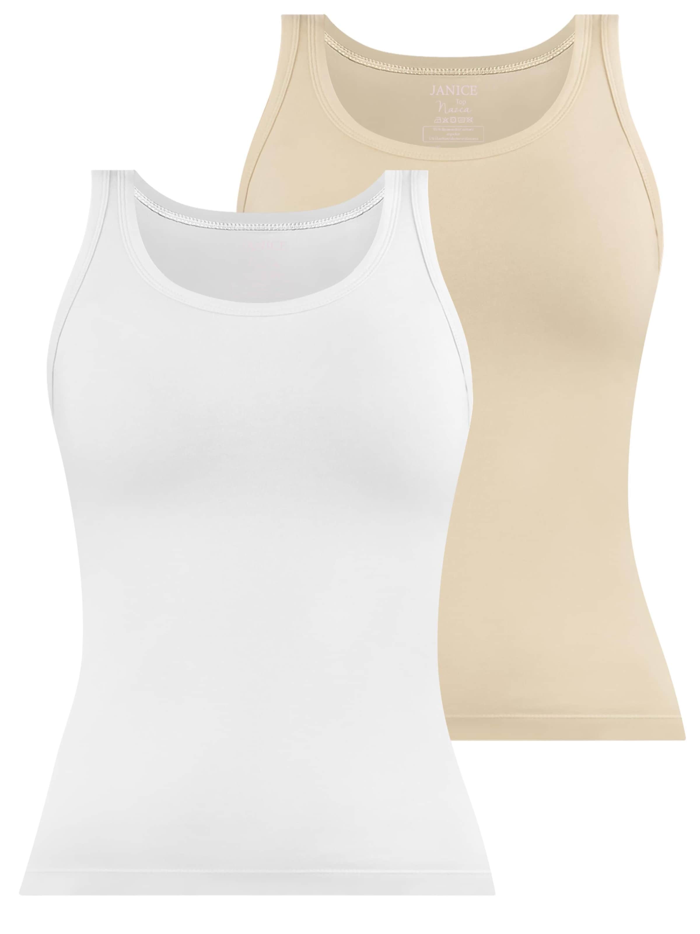 Top 'Nazca' di Janice in beige: frontale