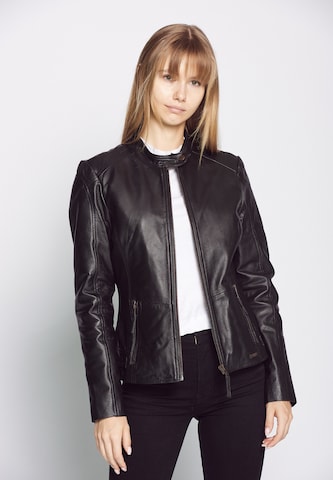 MUSTANG Lederjacke 'Jeannette' in Schwarz: predná strana