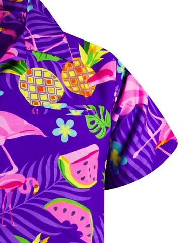 King Kameha Shirt 'Flamingo Melone' in Lila