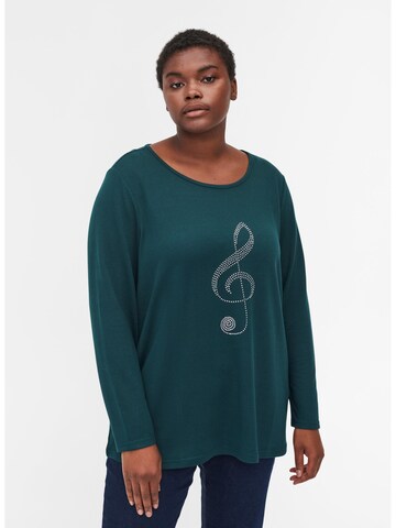 Zizzi Sweater 'VLUCCA' in Green: front