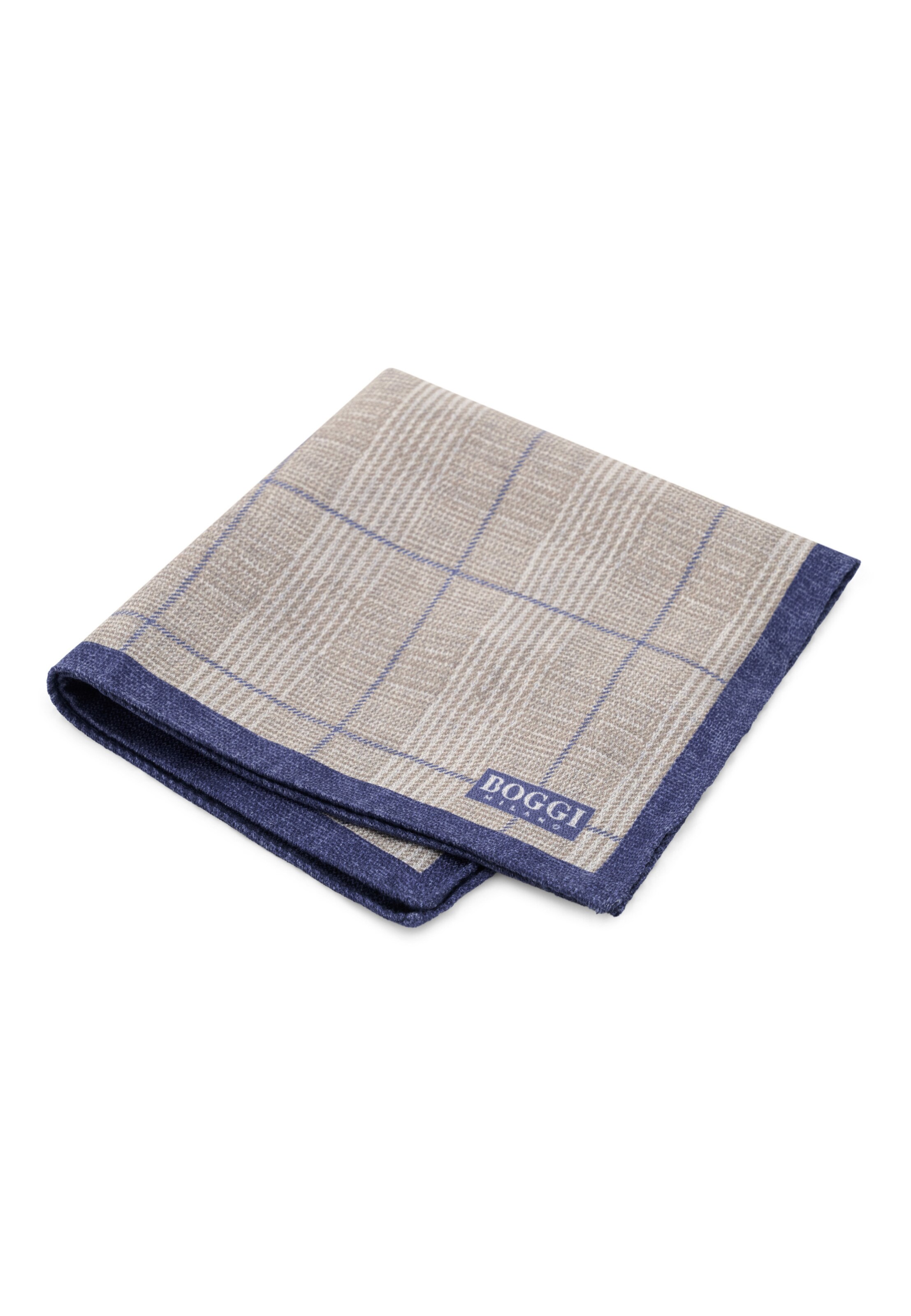 Boggi Milano Pochet in One Size in de kleur Sand / Blauw, Productweergave