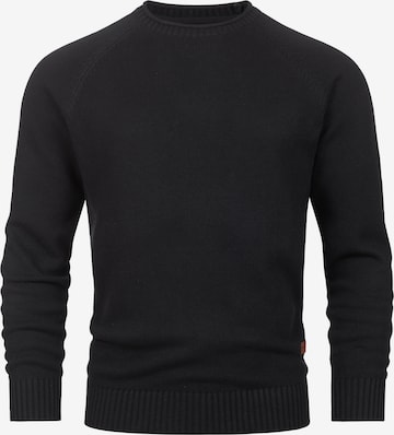 INDICODE JEANS Sweater 'Massum' in Black: front