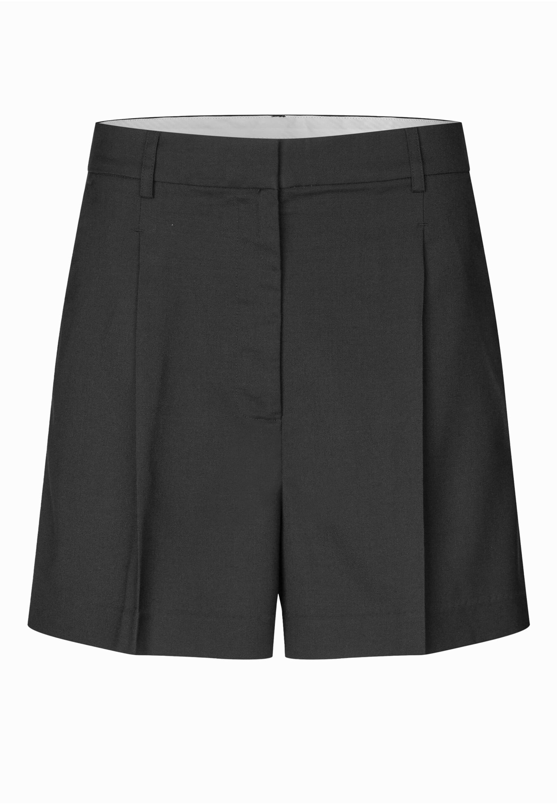 SECOND FEMALE Свободный крой Плиссированные брюки 'Sharo' в Черный: спереди