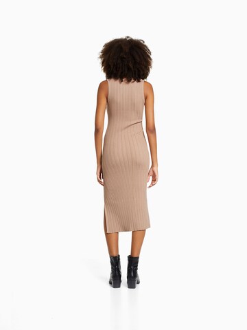 Bershka Knitted dress in Beige