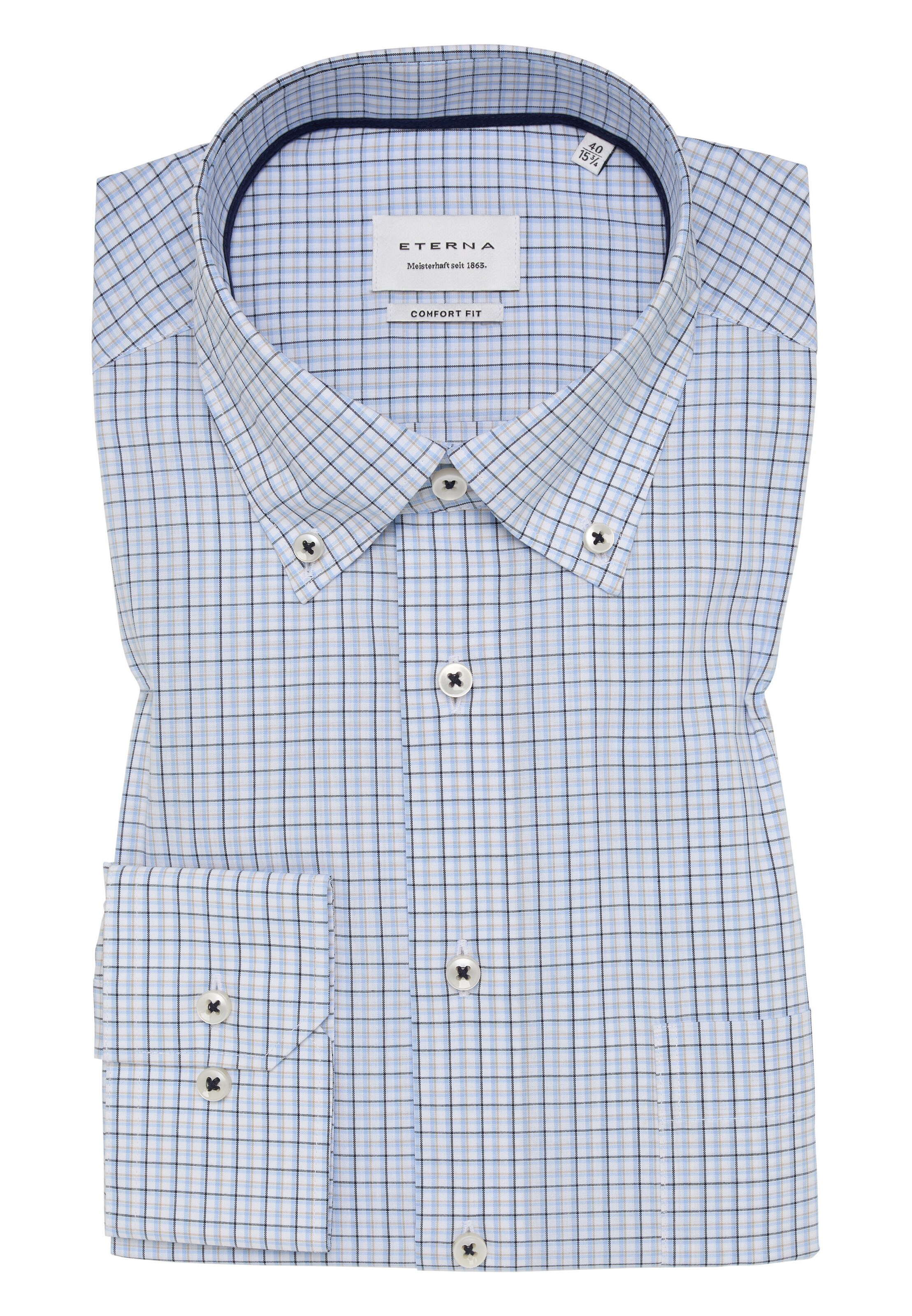 ETERNA Comfort Fit Hemd in Blau